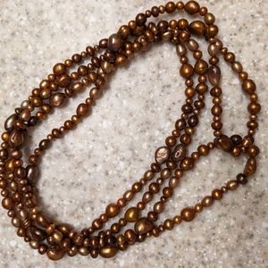 Colored pearl strand necklace